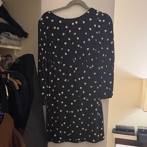 Reformation Black and Cream Heart Print Dress